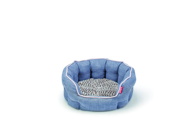 Bud'z Deluxe Round Cuddler Pet Bed, Blue