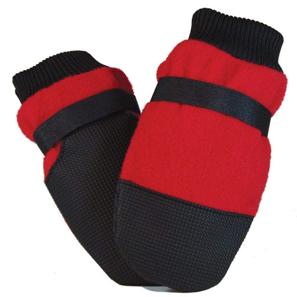 Muttluks Hott Doggers Dog Boots, Red, Set of 4
