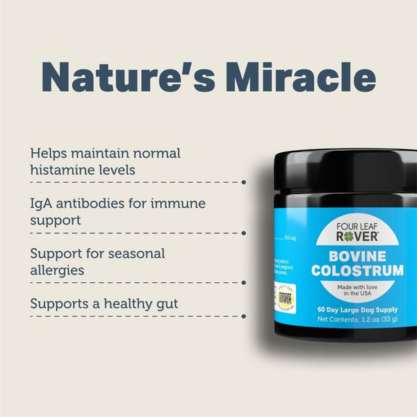 Four Leaf Rover Bovine Colostrum Immune Support Dog Supplement