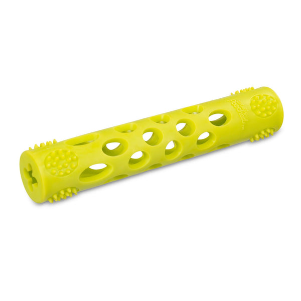 Messy Mutts Totally Pooched, Huff'N Puff Throw Stick Jouet En Caoutchouc Pour Chien Bâton, Vert