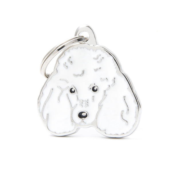 MyFamily Friends White Poodle Pet ID Tag, Medium