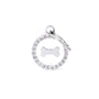 MyFamily Glam Bone Médaille d'identification pour animaux de compagnie, blanc