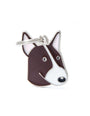 MyFamily Bull Terrier Médaille d'identification pour animaux de compagnie, blanc/marroon
