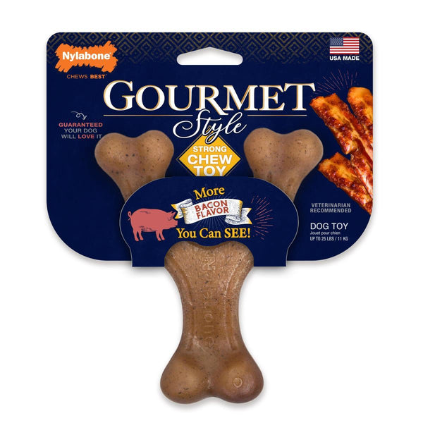 Nylabone Gourmet Style Strong Wishbone Bacon Dog Toy