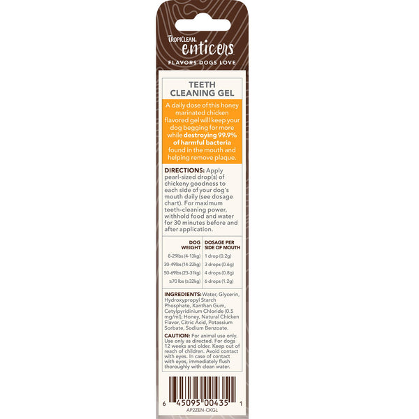 Tropiclean Enticers Honey Marinated Chicken Teeth Cleaning Gel for Dogs