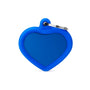 MyFamily Heart aluminium et caoutchouc Médaille d'identification pour animaux de compagnie, bleu
