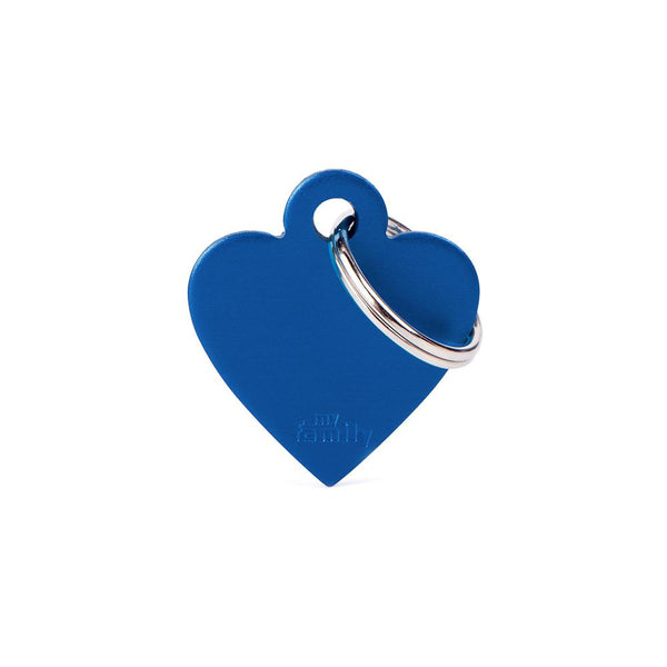 MyFamily Basic Aluminum Heart Pet ID Tag, Blue