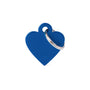 MyFamily Heart en aluminium Médaille d'identification pour animaux de compagnie, bleu