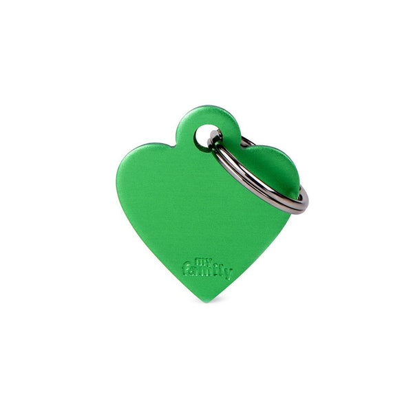MyFamily Basic Aluminum Heart Pet ID Tag, Green