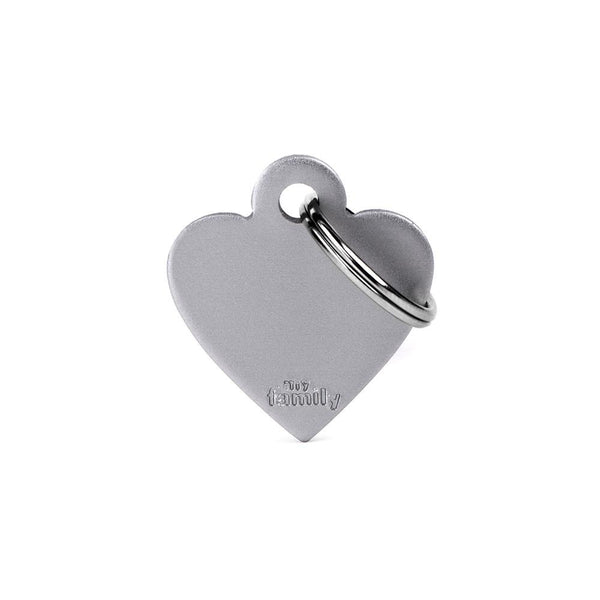 MyFamily Basic Aluminum Heart Pet ID Tag, Grey