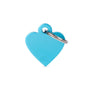 MyFamily Heart en aluminium Médaille d'identification pour animaux de compagnie, bleu clair