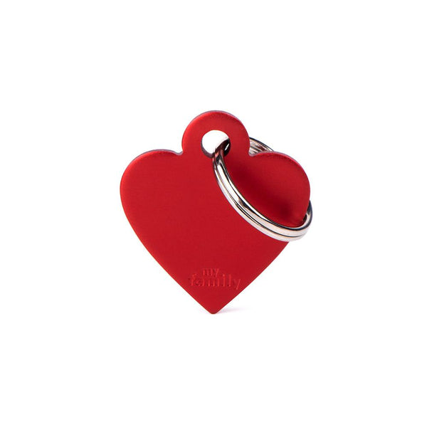MyFamily Basic Aluminum Heart Pet ID Tag, Red