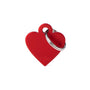 MyFamily Heart en aluminium Médaille d'identification pour animaux de compagnie, rouge