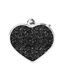 MyFamily Heart Glitter Médaille d'identification pour animaux de compagnie, noir