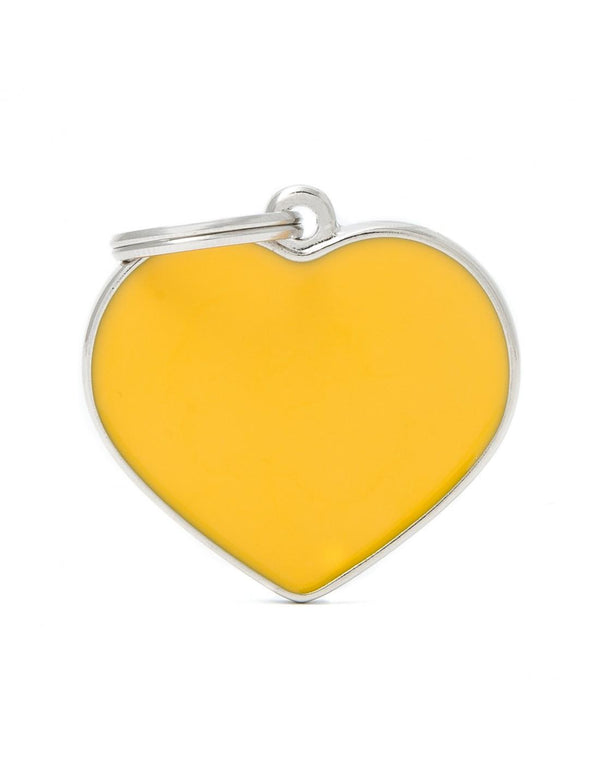 MyFamily Heart Pet ID Tag, Yellow