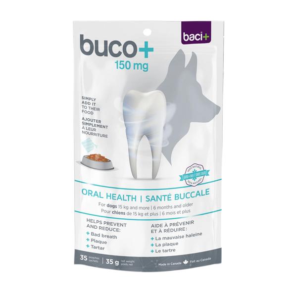 Soins dentaires Baci+ Buco+ pour chiens (plus de 15 kg), 150 mg