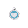 MyFamily Glam Heart Médaille d'identification pour animaux de compagnie, bleu clair