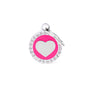 MyFamily Glam Heart Médaille d'identification pour animaux de compagnie, rose
