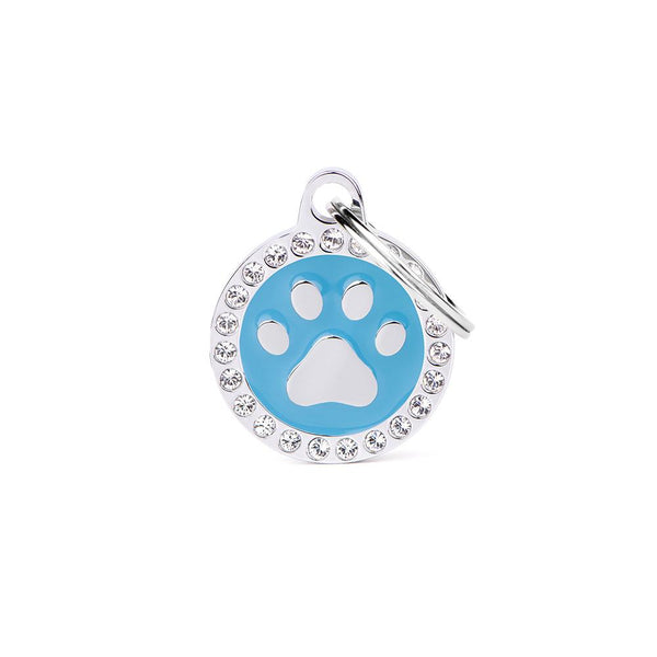 MyFamily Glam Paw Pet ID Tag, Light Blue, Small