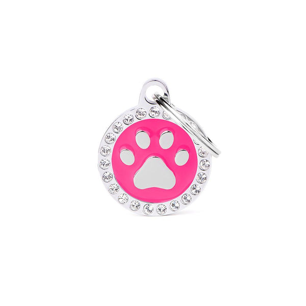 MyFamily Glam Paw Pet ID Tag, Pink, Small