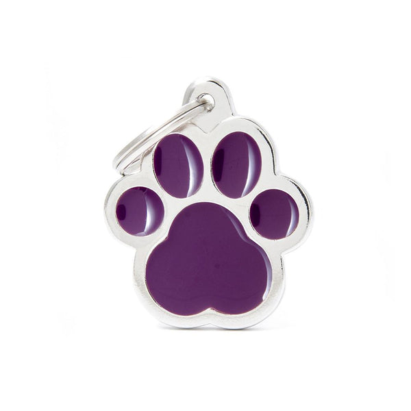 MyFamily Classic Paw Pet ID Tag, Purple