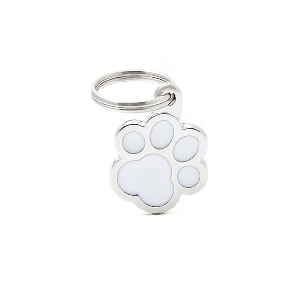 MyFamily Classic Paw Pet ID Tag, White