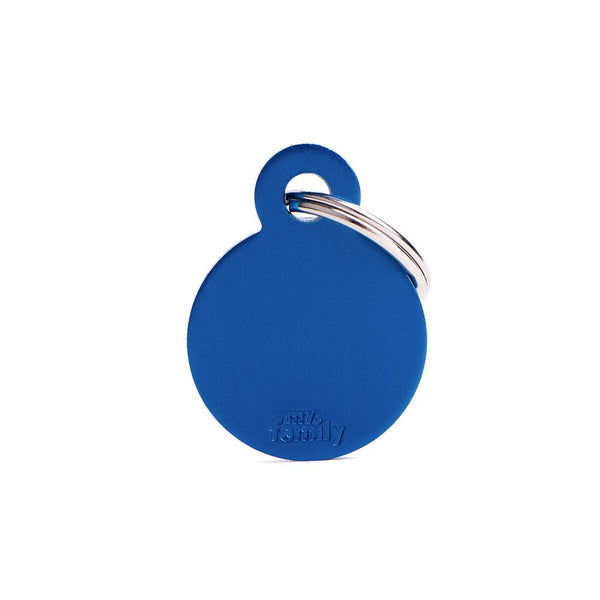 MyFamily Basic Aluminum Circle Pet ID Tag, Blue