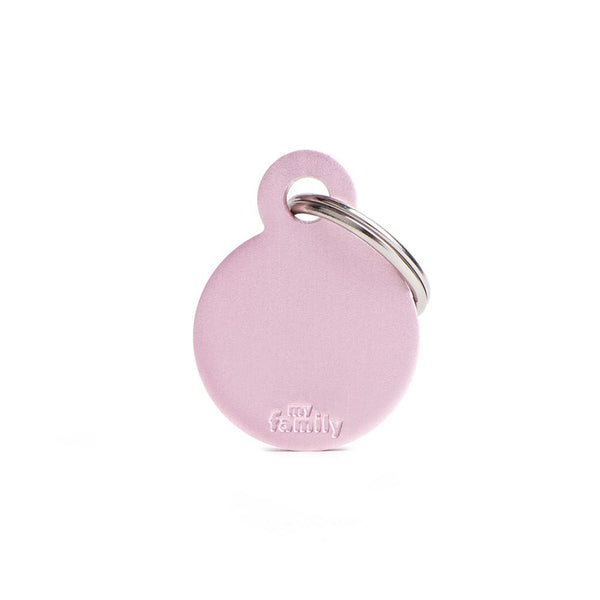 MyFamily Basic Aluminum Circle Pet ID Tag, Pink
