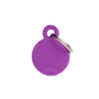 MyFamily Circle en aluminium Médaille d'identification pour animaux de compagnie, violet