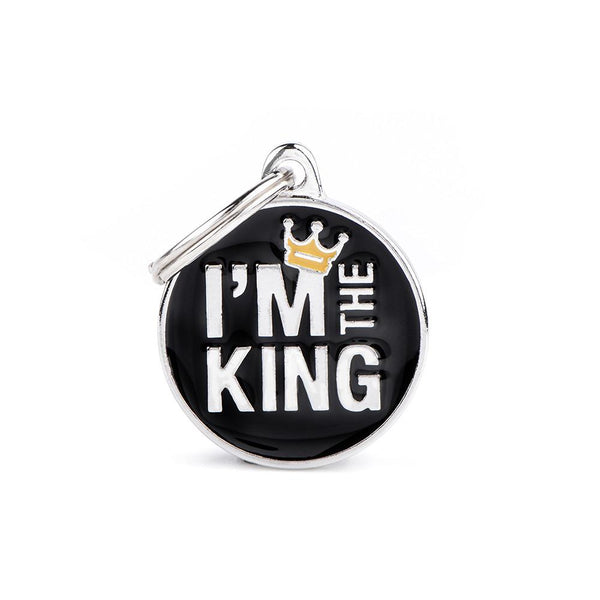 MyFamily Charms Circle I'm The King Pet ID Tag
