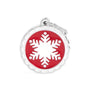 MyFamily Circle Snowflake Médaille d'identification pour animaux de compagnie, rouge
