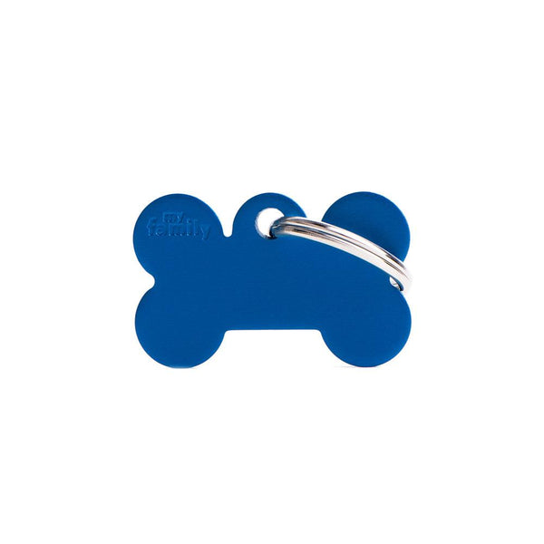 MyFamily Basic Aluminum Bone Pet ID Tag, Blue