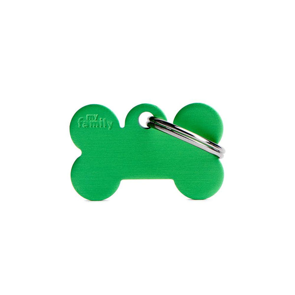 MyFamily Basic Aluminum Bone Pet ID Tag, Green