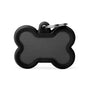 MyFamily Bone en aluminium et caoutchouc Médaille d'identification pour animaux de compagnie, noir