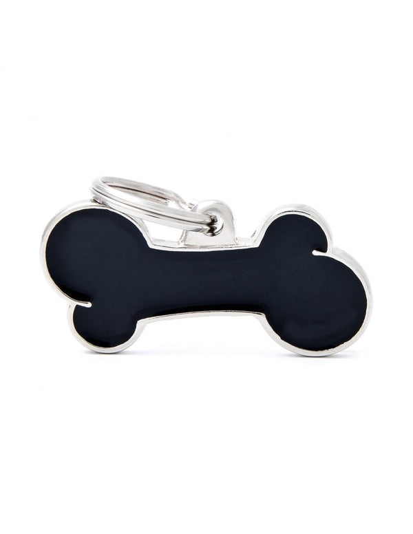 MyFamily Classic Bone Pet ID Tag, Black