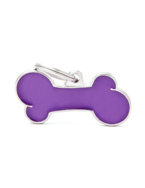 MyFamily Classic Bone Pet ID Tag, Purple