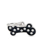 MyFamily Bone Strass Médaille d'identification pour animaux de compagnie, noir