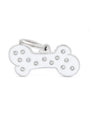 MyFamily Bone Strass Médaille d'identification pour animaux de compagnie, blanc