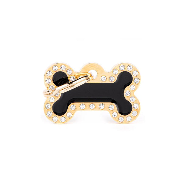 MyFamily Glam Bone Pet ID Tag, Gold/Black