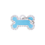MyFamily Glam Bone Médaille d'identification pour animaux de compagnie, bleu clair