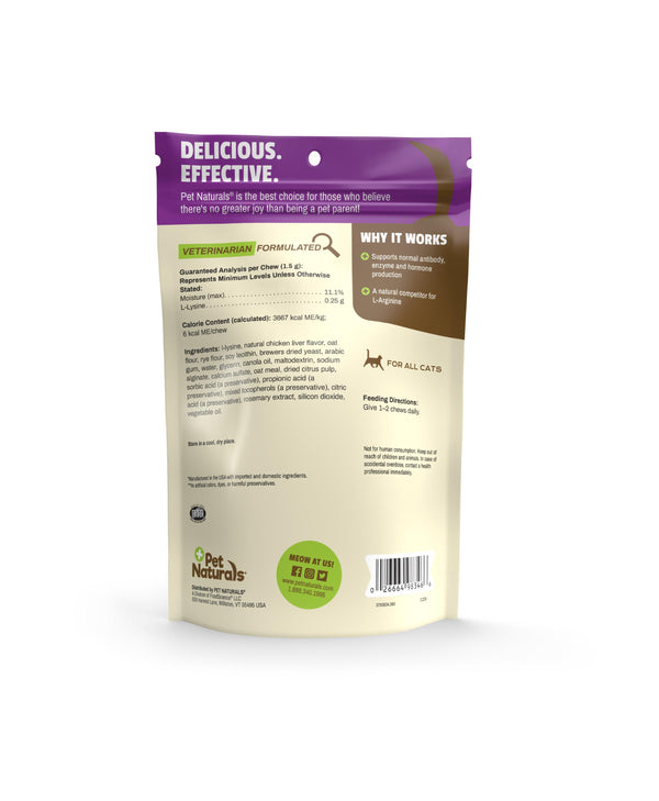 Pet Naturals L-Lysine Cat Chews, 3.74-oz, 60 count