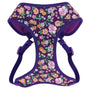 Harnais réglable Designer Wrap en ruban pour chien, Floral esquissé violet