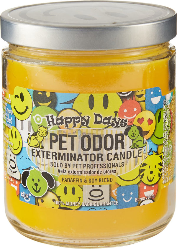 Pet Odor Exterminator Deodorizing Candle Jar, Happy Days, 13-oz
