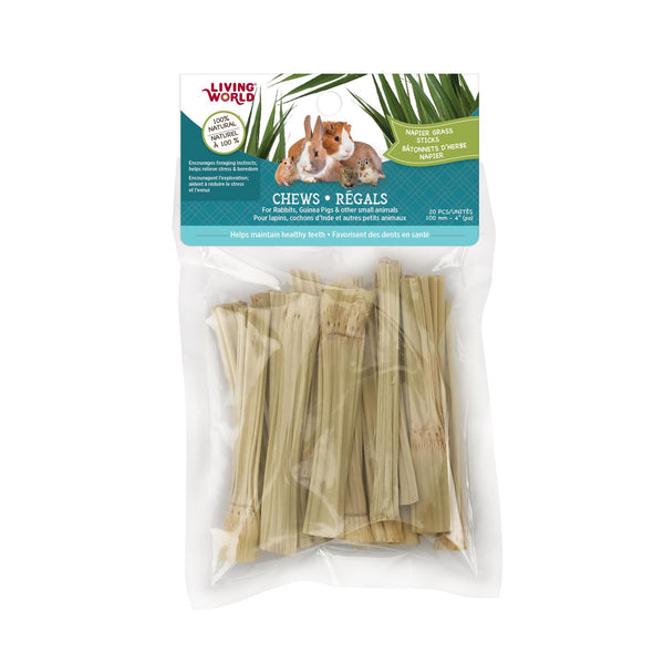 gâteries pour petits animaux Living World Chews Napier Grass Sticks