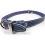 Lacets Arizona Collier en cuir simple pour chien, bleu