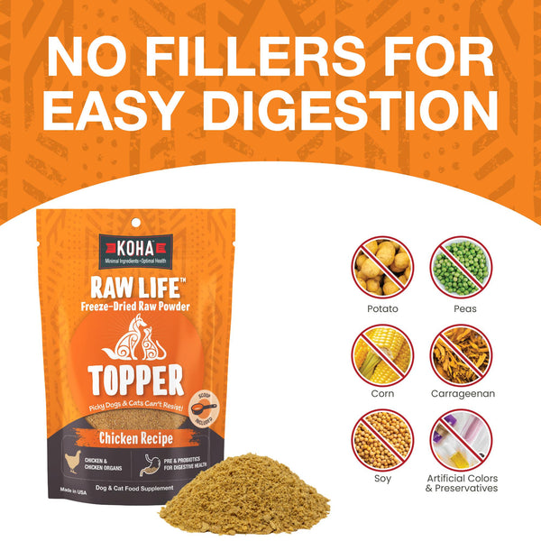 KOHA Raw Life Chicken Freeze-Dried Dog & Cat Food Topper