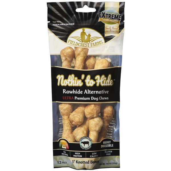 Fieldcrest Farms Nothin' to Hide Ultra Knotted Bones Beef Pack Dog Treats