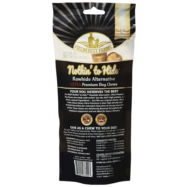 Fieldcrest Farms Nothin' to Hide Ultra Knotted Bones Beef Pack Dog Treats