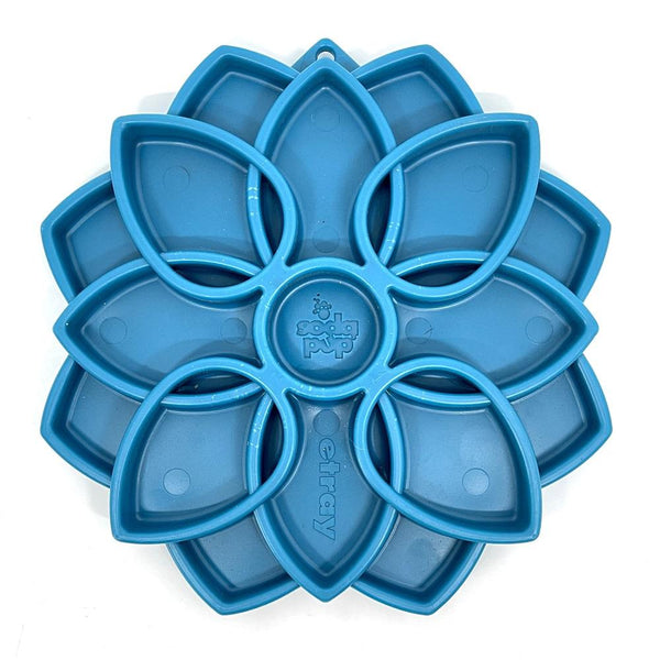 SodaPup Plateau d’enrichissement eTray avec design Mandala, distributeur lent pour chiens, Bleu
