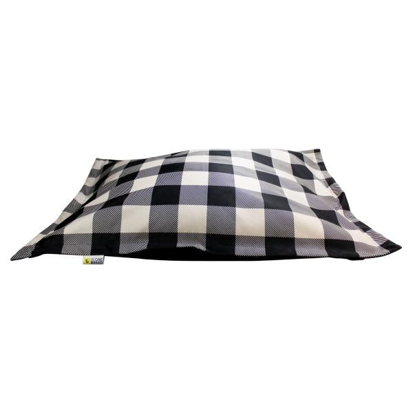 BeOneBreed Cloud Pillow for Dogs, Black Plaid